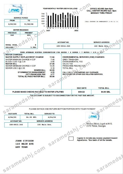 Georgia RWC water bill